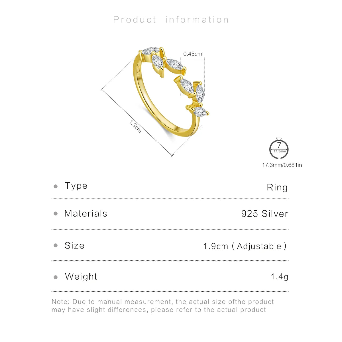 Bague Signature Marquise en Argent Sterling 925