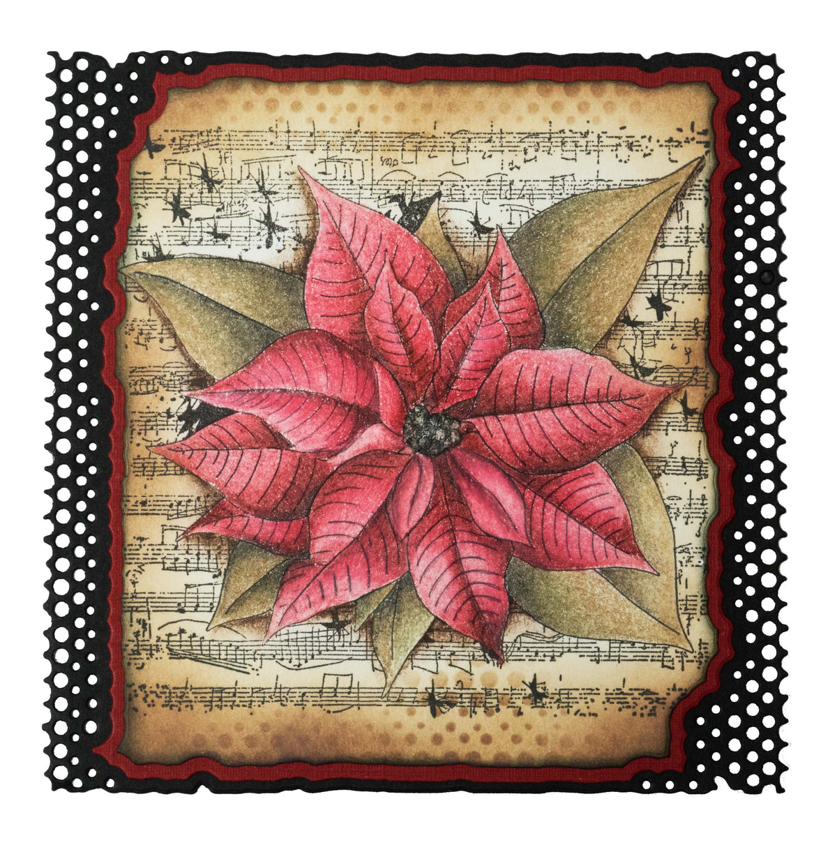 SL Tampon Transparent Poinsettia Grunge Collection 130x130x3mm 1 PC nr.319