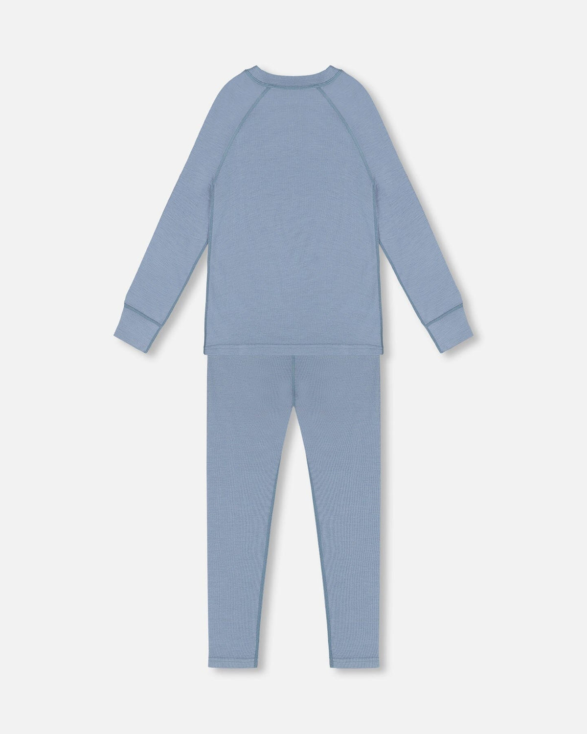 Ensemble de sous-vêtements techniques en laine mérinos bleu gris