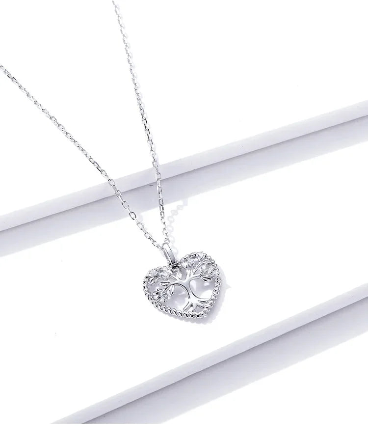 Collier pendentif Arbre de Vie en argent sterling Cœur de la Nature