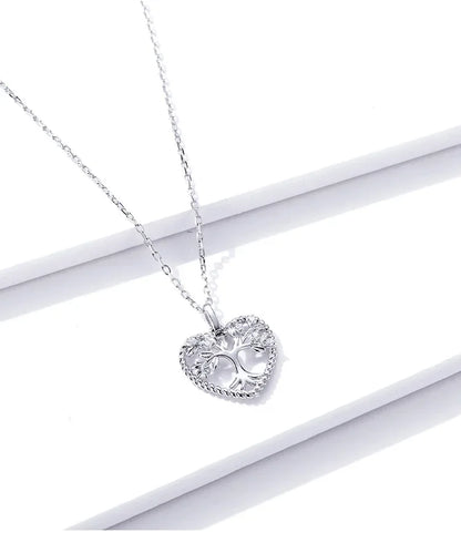 Collier pendentif Arbre de Vie en argent sterling Cœur de la Nature