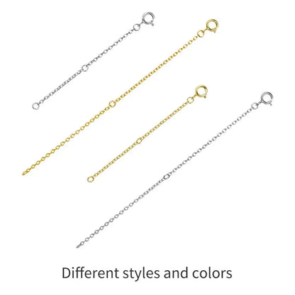 14K Gold Plated 925 Sterling Silver Necklace Extension Chains With Lobster Clasps For Diy Jewelry Making