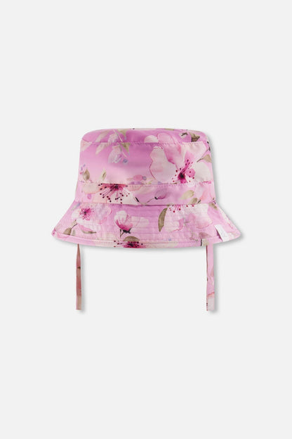 Beach Hat Purple Flower Print