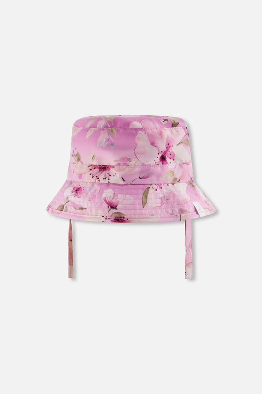 Beach Hat Purple Flower Print