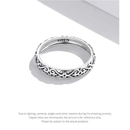 925 Sterling Silver Vintage Embossed Floral Ring
