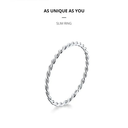 925 Sterling Silver Braided Texture Twisted Eternity Band Stackable Rings - Fine Jewelry