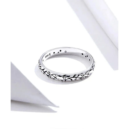 925 Sterling Silver Vintage Embossed Floral Ring