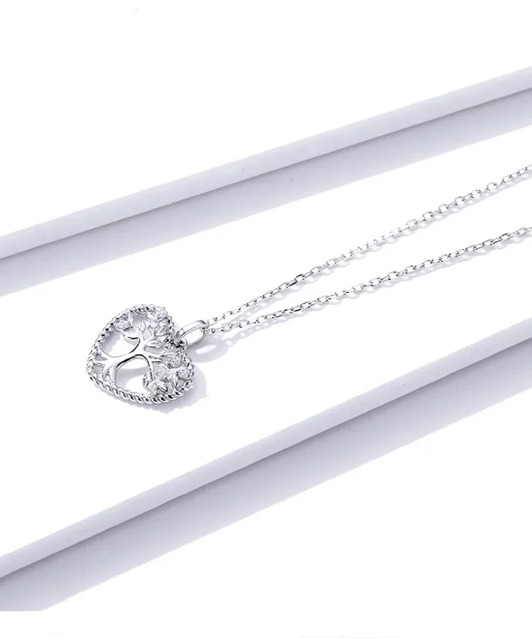 Collier pendentif Arbre de Vie en argent sterling Cœur de la Nature