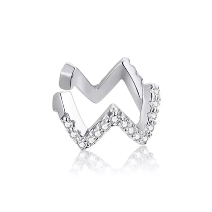 Manchette d'oreille en argent sterling 925 - Boucles d'oreilles clip élégantes couleur or pour femmes