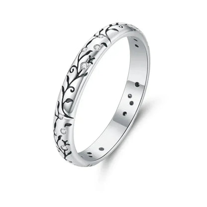 925 Sterling Silver Vintage Embossed Floral Ring