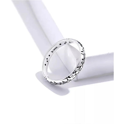 925 Sterling Silver Vintage Embossed Floral Ring