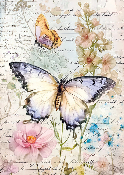 Tissue Paper A4 6/Pkg Whimsical Butterflies