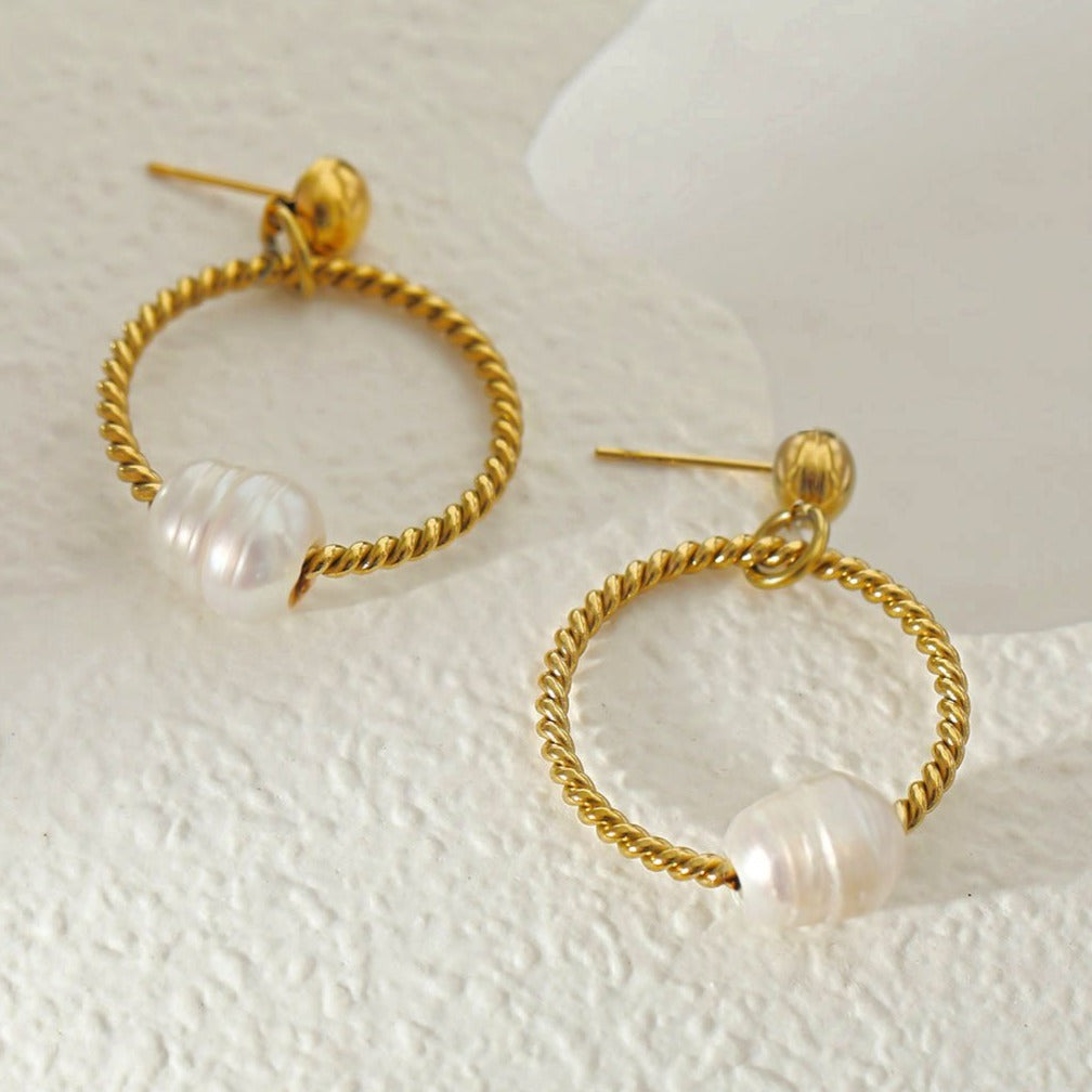 Boucles d'oreilles HAILEY en perles d'eau douce naturelles