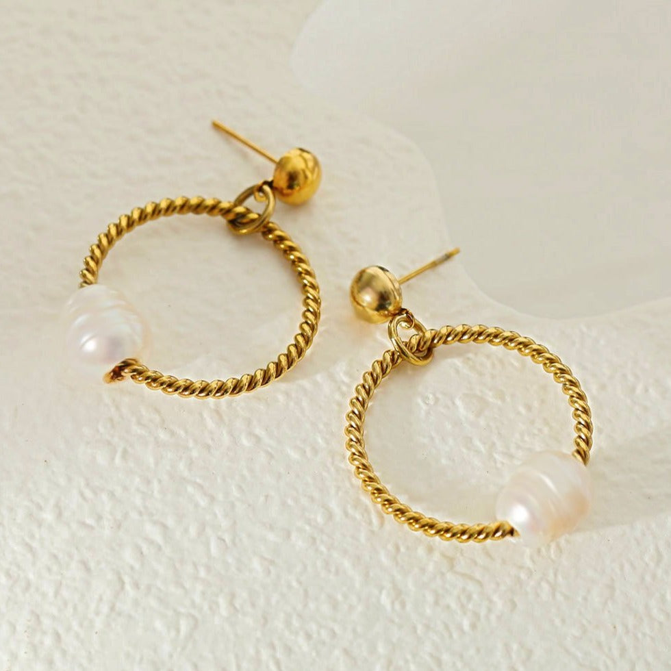 Boucles d'oreilles HAILEY en perles d'eau douce naturelles