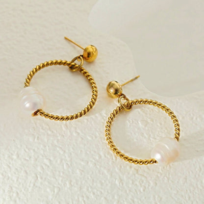 Boucles d'oreilles HAILEY en perles d'eau douce naturelles