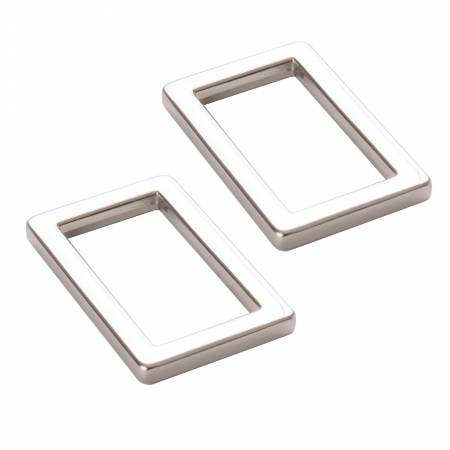 Anneau rectangulaire plat 2,5 cm nickel lot de deux