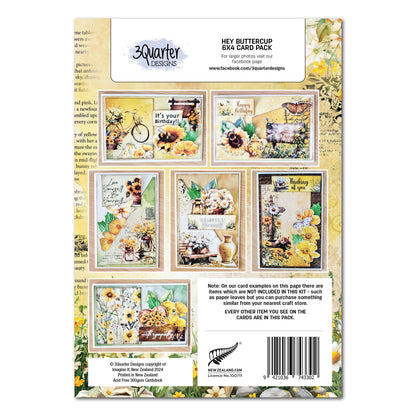 Lot de 3 cartes 3Quarter Designs Hey Buttercup 6x4