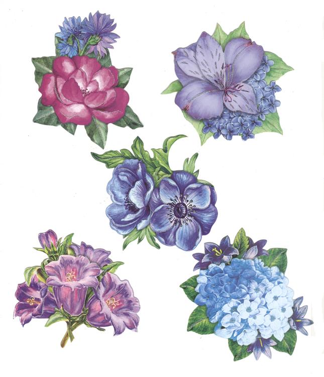 3D facile - Fleurs - Bleu/Violet