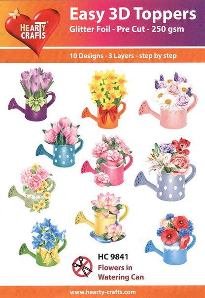 3D facile - Fleurs dans des arrosoirs