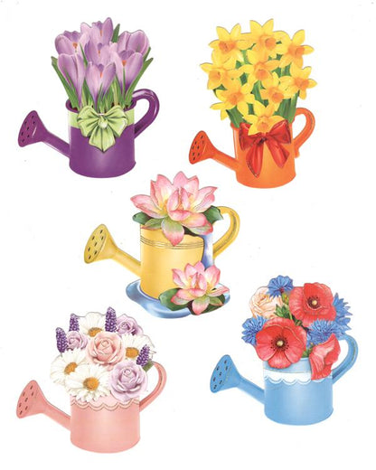 3D facile - Fleurs dans des arrosoirs