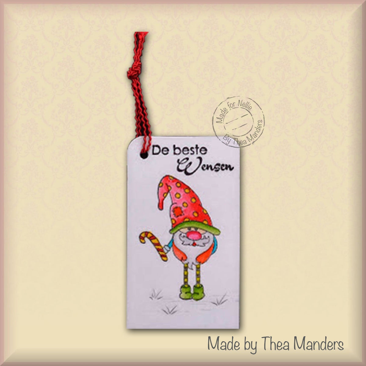 Matrices de coupe et ensemble de tampons transparents - Série Gnome de Noël Sucre d'orge