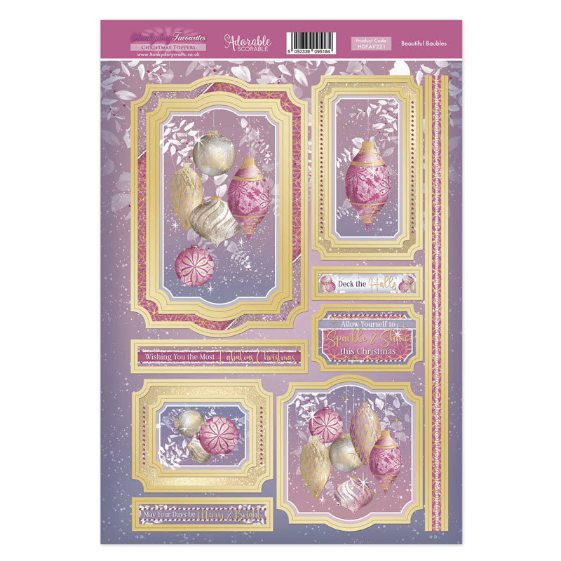 Papiers décoratifs Hunkydory - Boules de Noël féériques