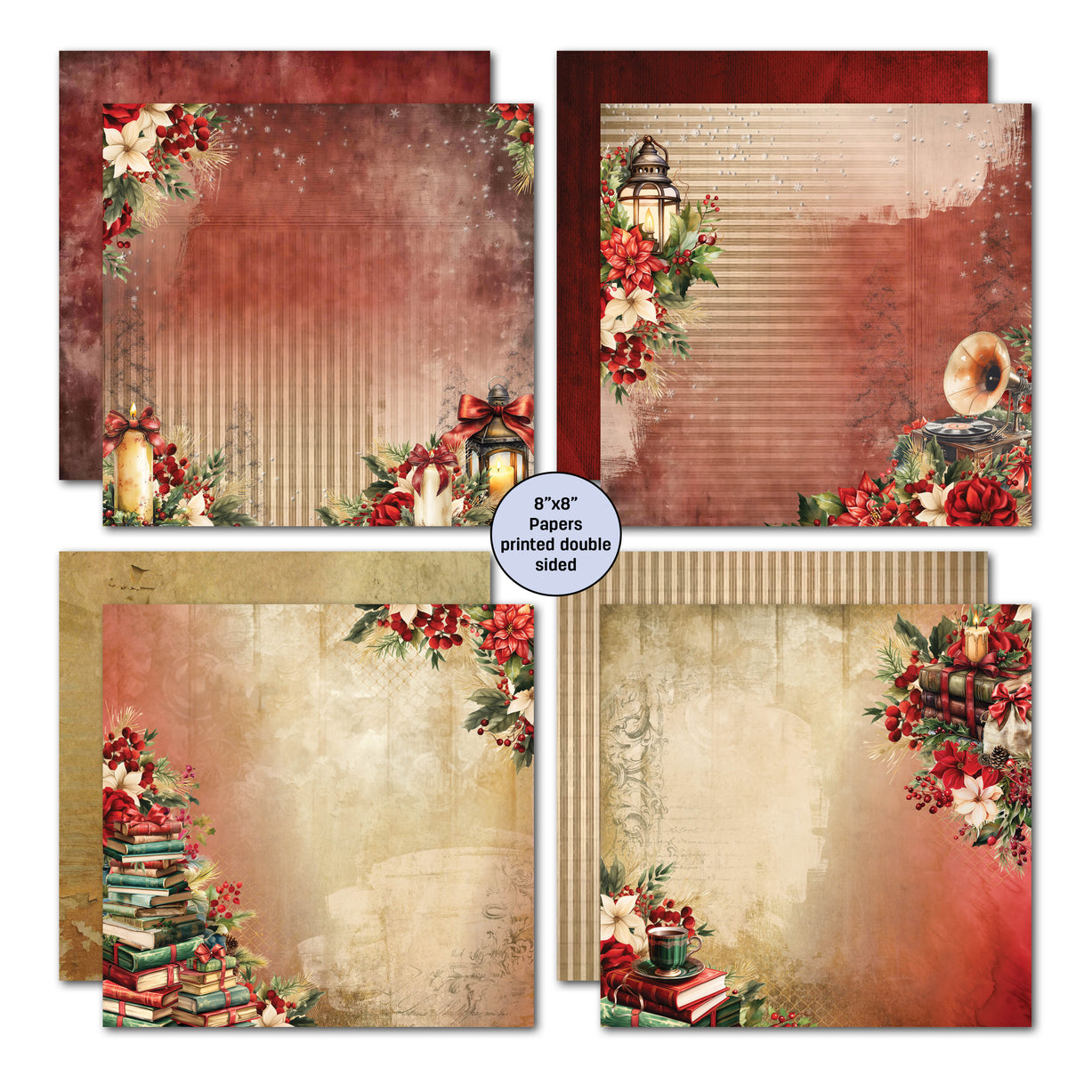 3Quarter Designs Holly Jolly 8x8 Paper Pack