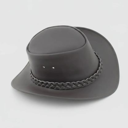 Premium Leather Wide Brim Western Hat. Lightweight Top Grain Rodeo Hat