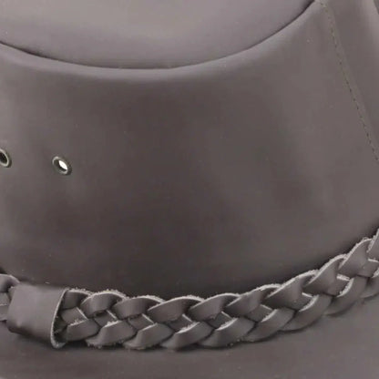 Premium Leather Wide Brim Western Hat. Lightweight Top Grain Rodeo Hat