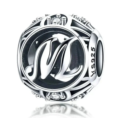925 Sterling Silver Initial Charm Bead