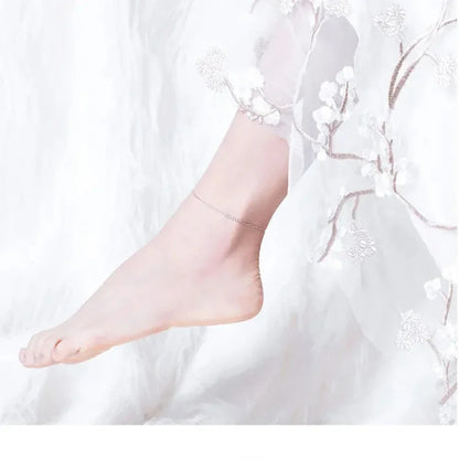 The Delicate 925 Sterling Silver Beaded Anklet
