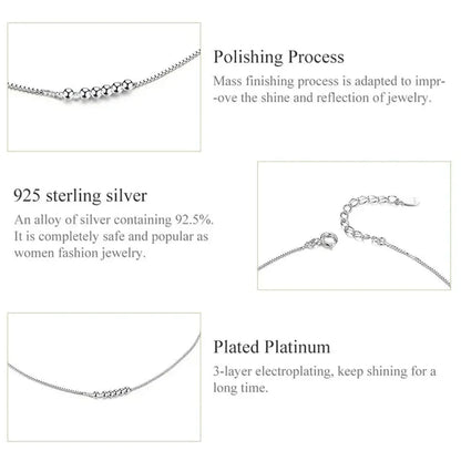 The Delicate 925 Sterling Silver Beaded Anklet