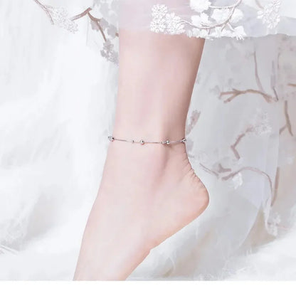 The Minimalist 925 Sterling Silver Bead Anklet