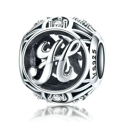 925 Sterling Silver Initial Charm Bead