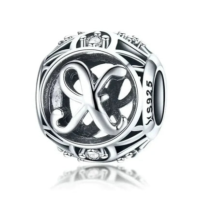 925 Sterling Silver Initial Charm Bead