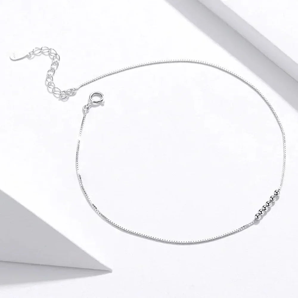 The Delicate 925 Sterling Silver Beaded Anklet