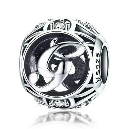 925 Sterling Silver Initial Charm Bead
