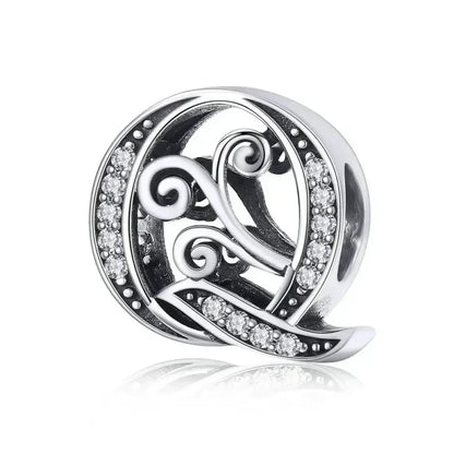 Vintage Openwork 925 Sterling Silver Initial Charm