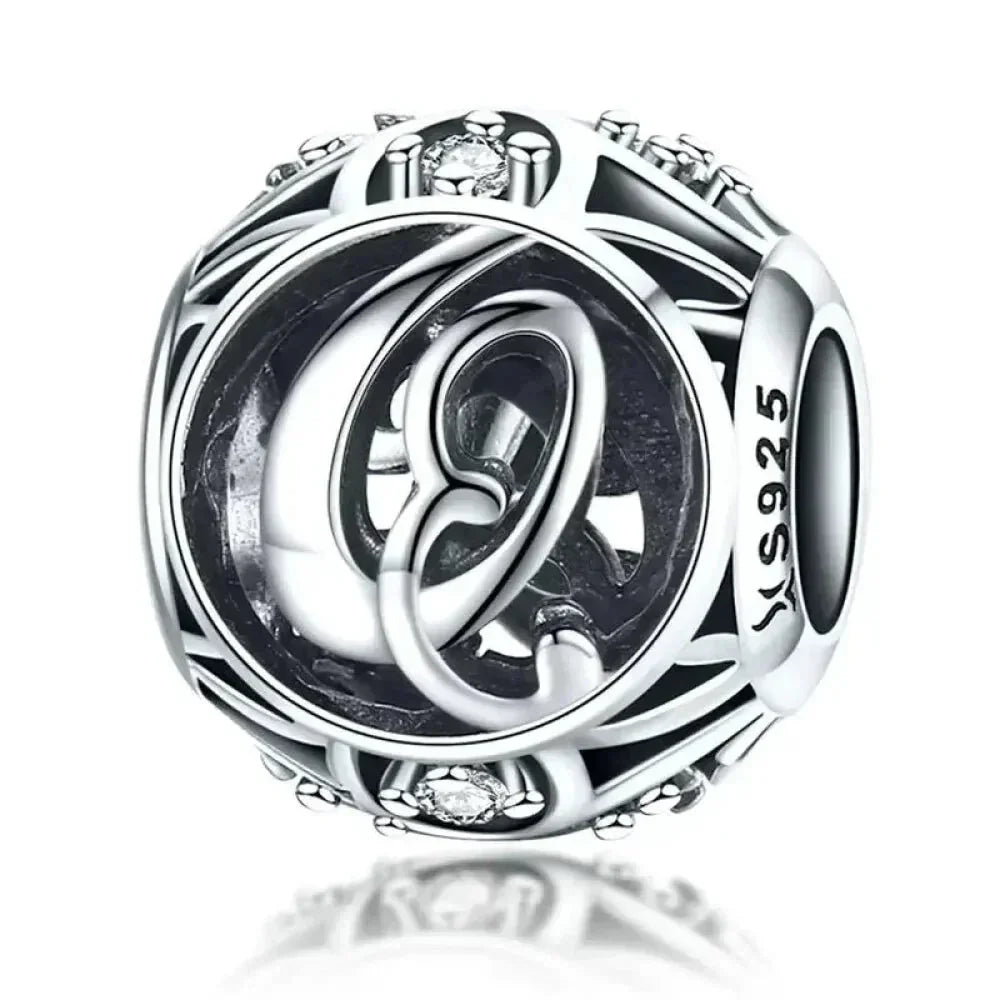925 Sterling Silver Initial Charm Bead