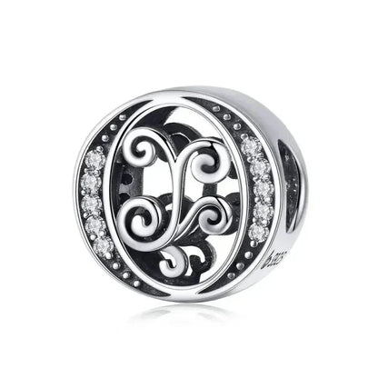 Vintage Openwork 925 Sterling Silver Initial Charm