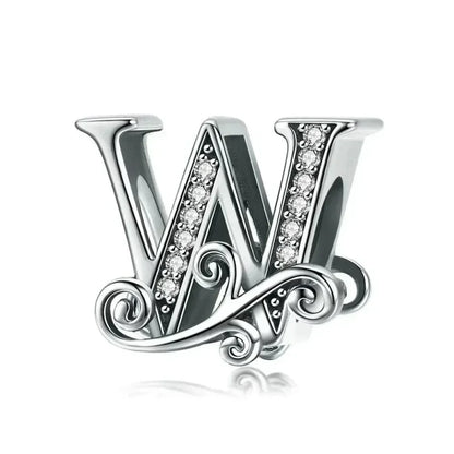 Vintage Openwork 925 Sterling Silver Initial Charm