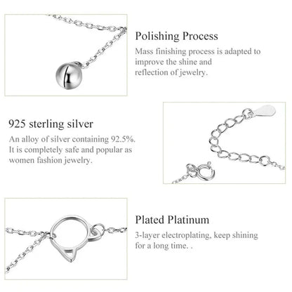 The Whimsical Cat & Bell 925 Sterling Silver Anklet