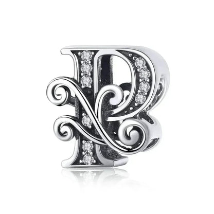 Vintage Openwork 925 Sterling Silver Initial Charm
