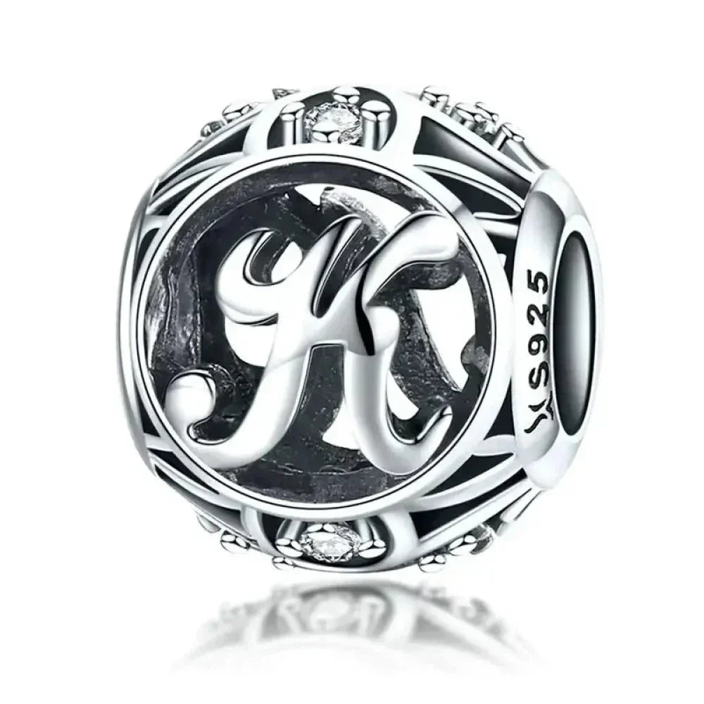 925 Sterling Silver Initial Charm Bead