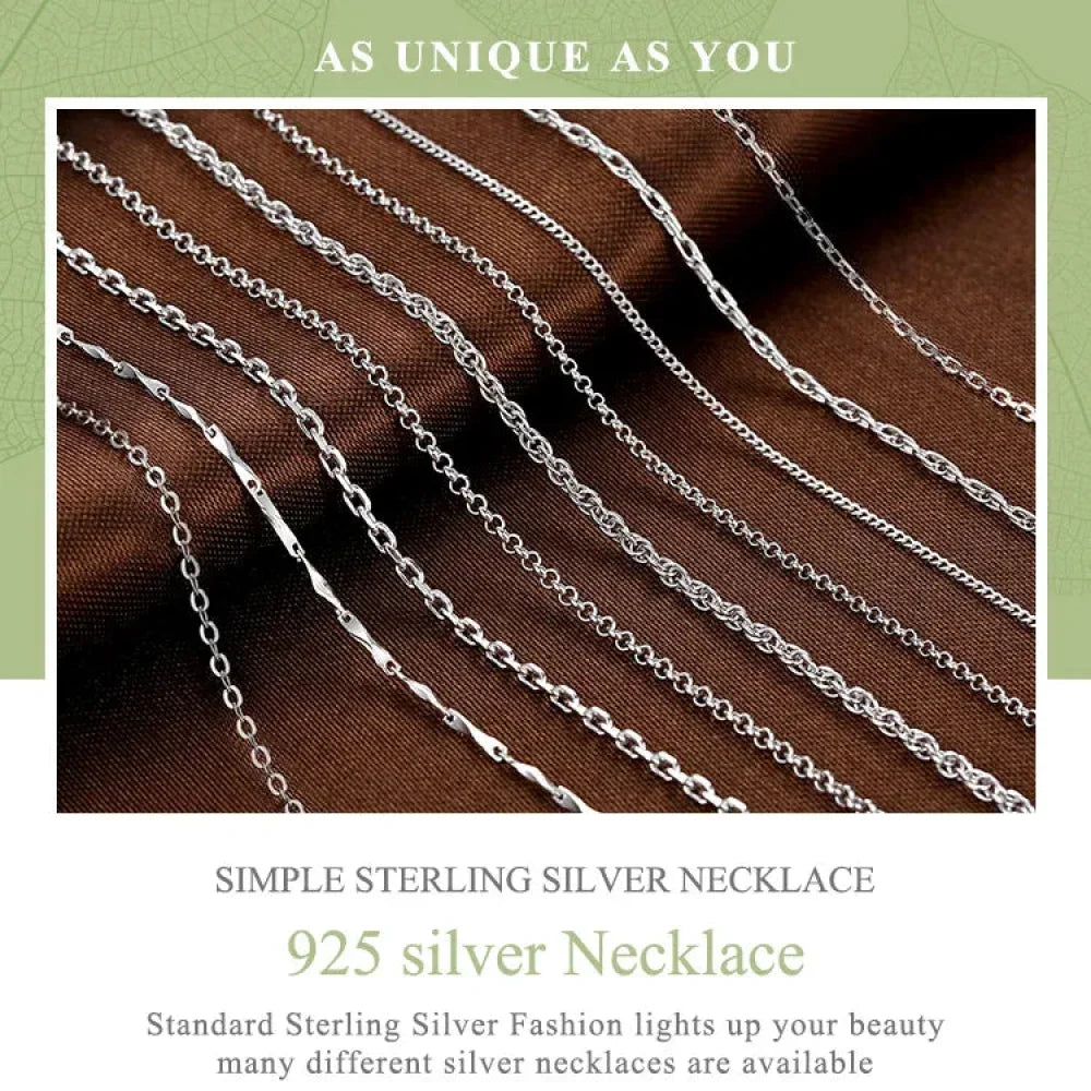 Timeless Elegance: 925 Sterling Silver Adjustable Necklace Chain For Women