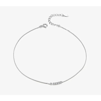 The Delicate 925 Sterling Silver Beaded Anklet