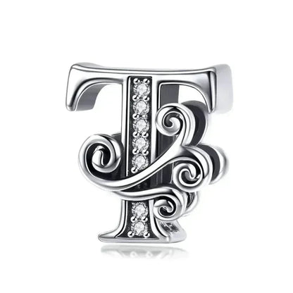 Vintage Openwork 925 Sterling Silver Initial Charm