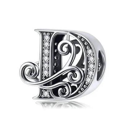 Vintage Openwork 925 Sterling Silver Initial Charm
