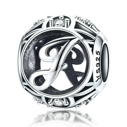 925 Sterling Silver Initial Charm Bead