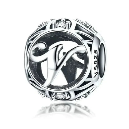 925 Sterling Silver Initial Charm Bead